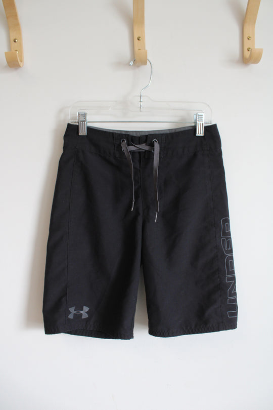 Under Armour Black Swim Trunks | Youth XL