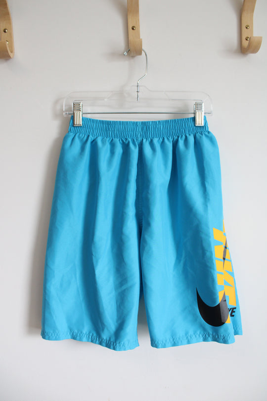 Nike Blue Logo Swim Trunks | Youth XL