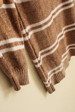 NEW Derek Heart Tan and White Striped Plush Sweater Dress | L