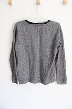 The Limited Gray Neck Zip Long Sleeved Top | S