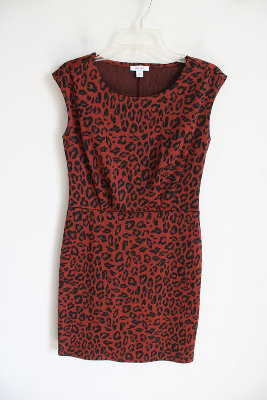 Nine West Orange Black Leopard Print Dress | XS