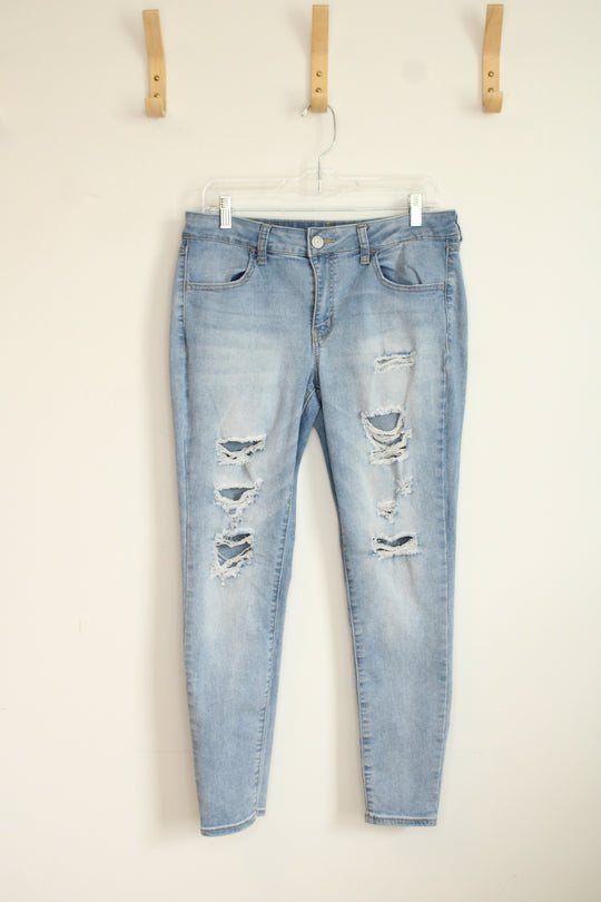 SO Low Rise Light Wash Distressed Jegging | 15/32W