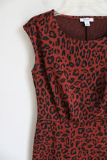 Nine West Orange Black Leopard Print Dress | XS