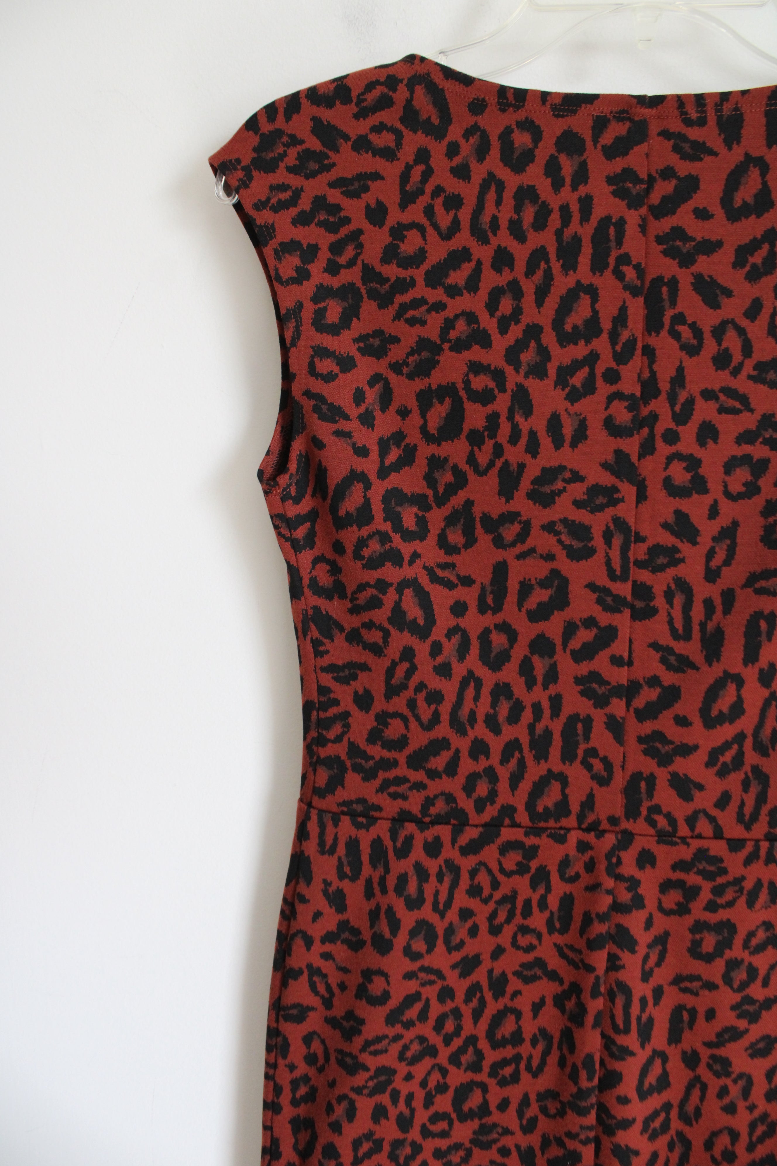Nine West Orange Black Leopard Print Dress | XS