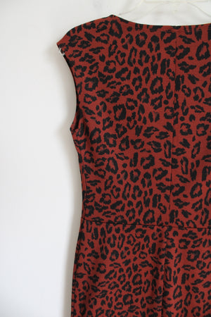 Nine West Orange Black Leopard Print Dress