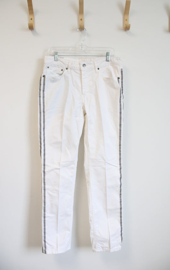 Levi's 511 White Metallic Silver Stripe Jeans | 33X32