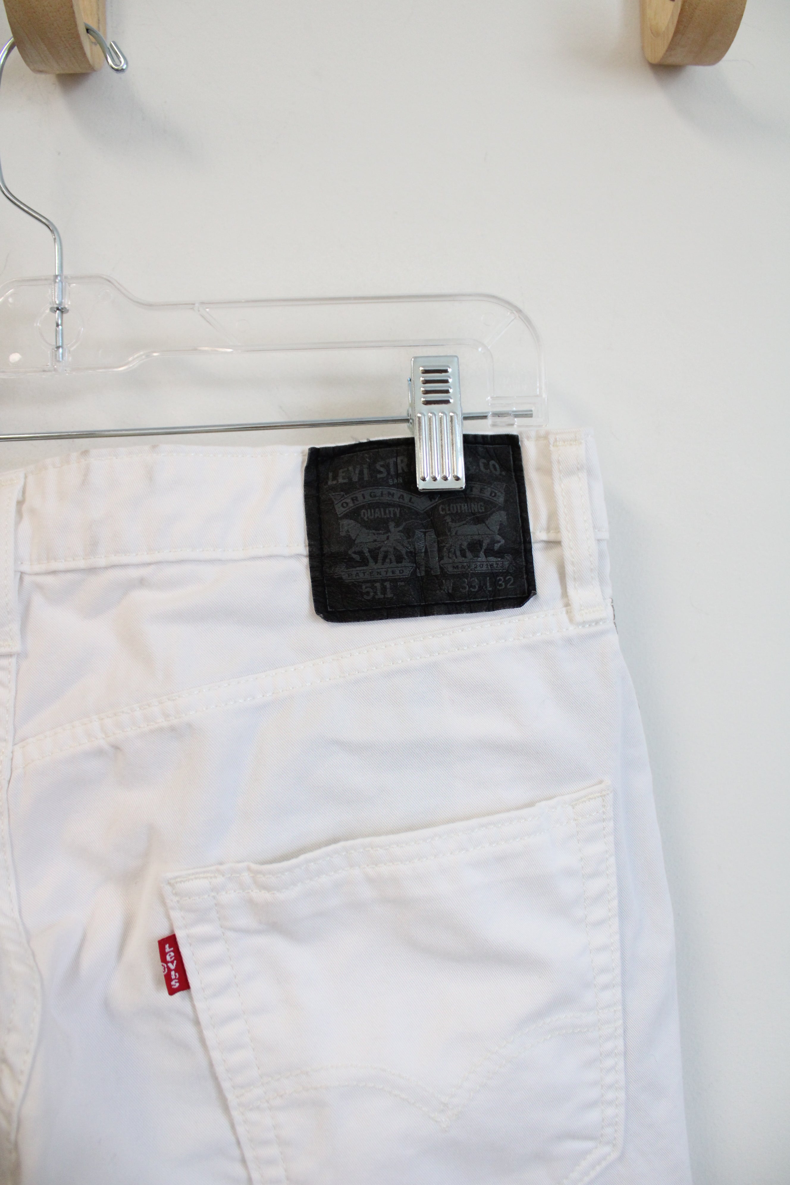 Levi's 511 White Metallic Silver Stripe Jeans | 33X32