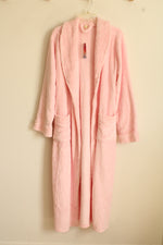 NEW Amitofo Pink Plush Floor Length Robe with Tie | XL