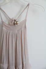 Listick Champagne Ruffle Layered Halter Maxi Dress | L