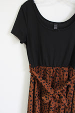 Shein Black Brown Cheetah Printed Dress | L