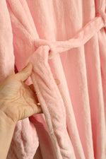 NEW Amitofo Pink Plush Floor Length Robe with Tie | XL