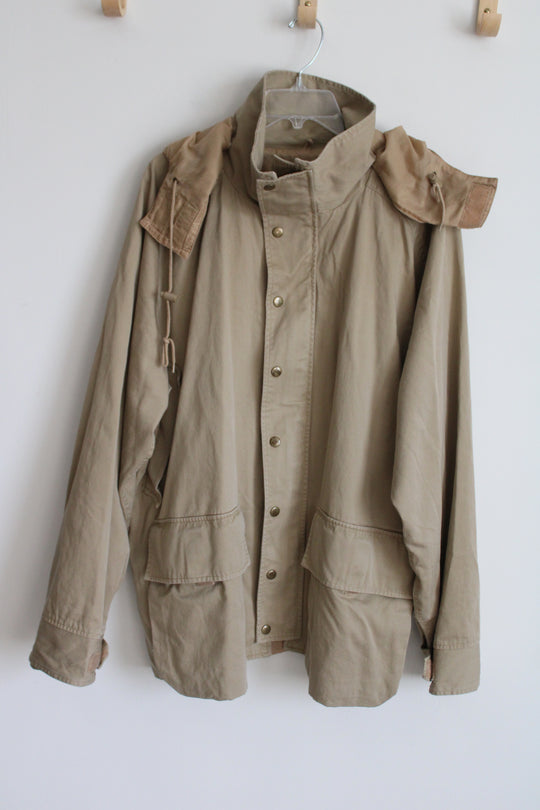 Woolrich Vintage Tan Cotton Barn Coat Jacket | L