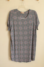 Philosophy Blue and Pink SS Printed Dress | XXL