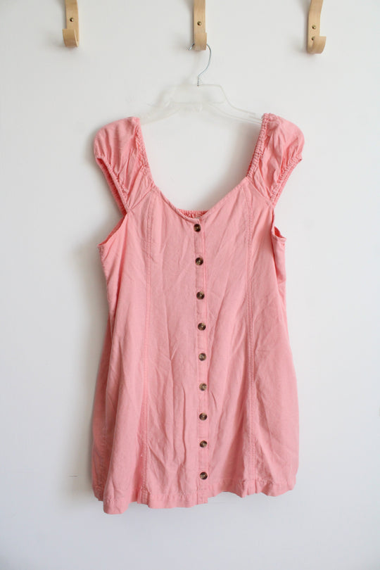 American Eagle Pink Button Down Dress | M