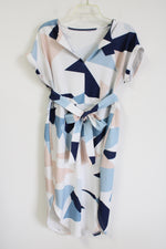 Hapsho Blue Pink White Patterned Dress | L (8/10)