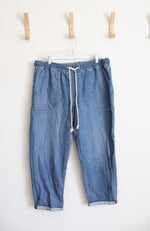 NEW J.Crew Drawstring Cuffed Cotton Denim Pants | 31