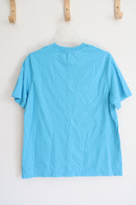 Reebok Blue & White Cotton Shirt | Youth L (14/16)