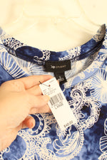 New Abstudio Blue and White Printed Textured Tunic | L