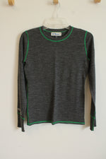 Meister Merino Wool Gray Knit Postcard Ski Sweater | S