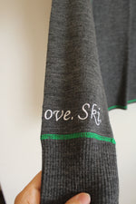 Meister Merino Wool Gray Knit Postcard Ski Sweater | S