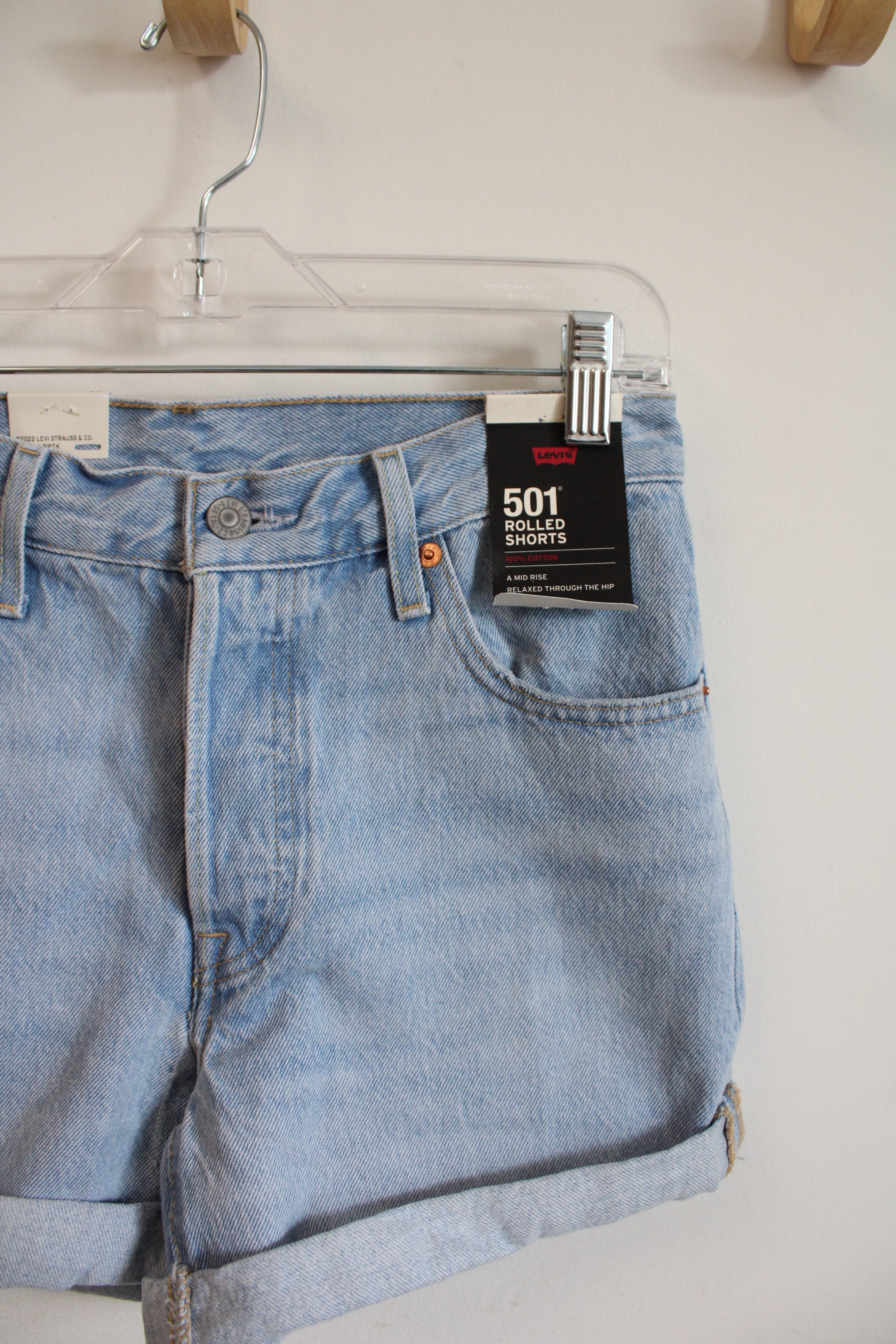 NEW Levi's 501 Mid Rise Rolled Jean Shorts | 25