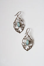 Silpada 925 Sterling Silver Wandering Ivy Chalcedony Cubic Zirconia Earrings