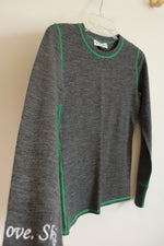 Meister Merino Wool Gray Knit Postcard Ski Sweater | S