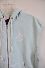 NEW Champion Reverse Weave Light Blue Cut Off Sleeveless Full Zip Hoodie | L