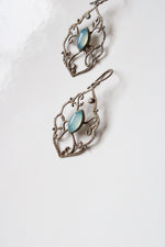 Silpada 925 Sterling Silver Wandering Ivy Chalcedony Cubic Zirconia Earrings