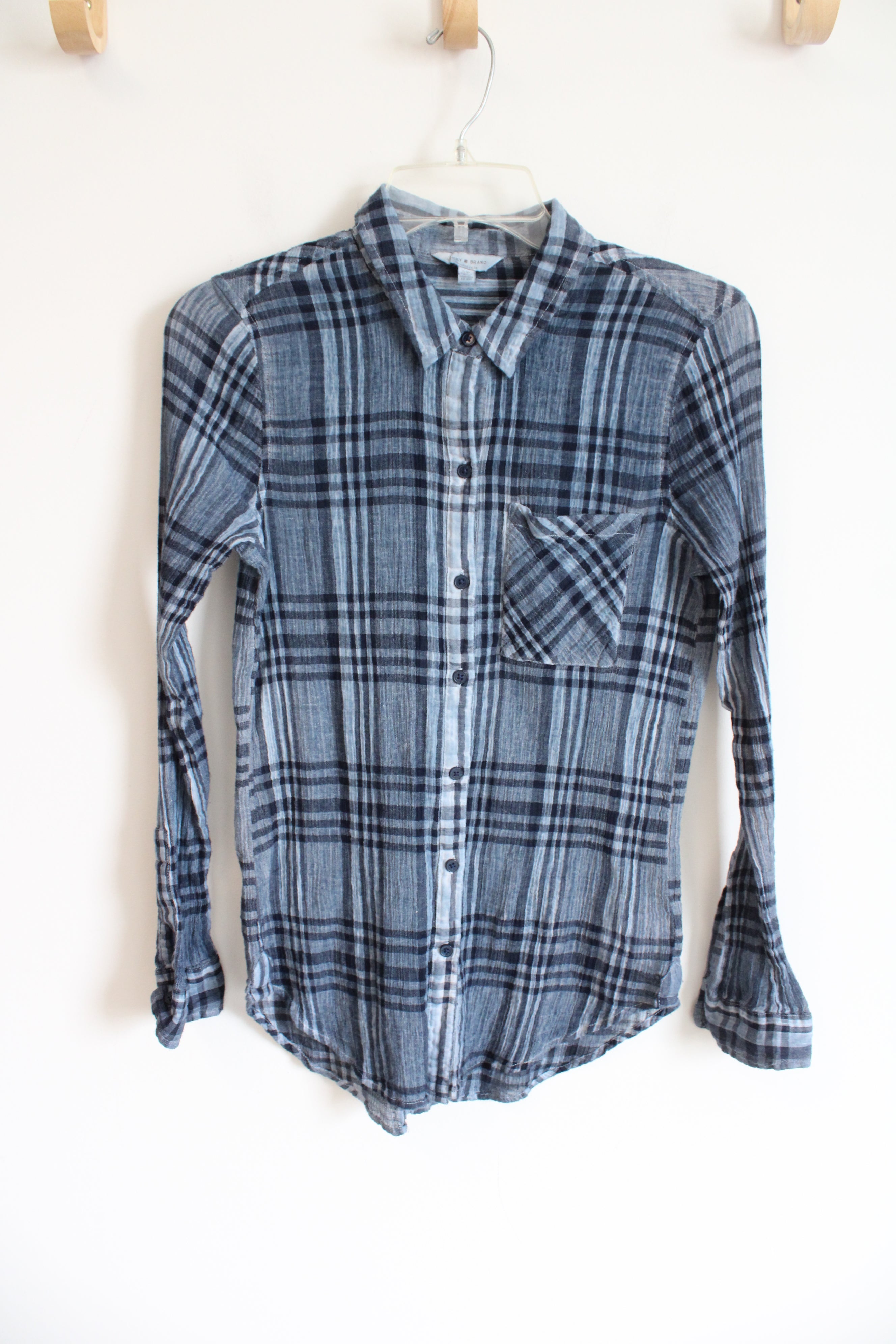 Lucky Brand Blue Cotton Plaid Button Down Shirt Lucky Brand Blue Cotton Plaid Button Down Shirt