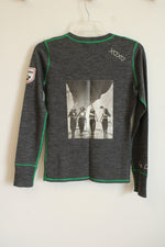 Meister Merino Wool Gray Knit Postcard Ski Sweater | S