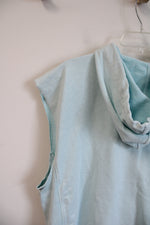 NEW Champion Reverse Weave Light Blue Cut Off Sleeveless Full Zip Hoodie | L