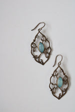 Silpada 925 Sterling Silver Wandering Ivy Chalcedony Cubic Zirconia Earrings