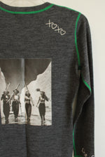 Meister Merino Wool Gray Knit Postcard Ski Sweater | S