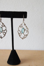 Silpada 925 Sterling Silver Wandering Ivy Chalcedony Cubic Zirconia Earrings