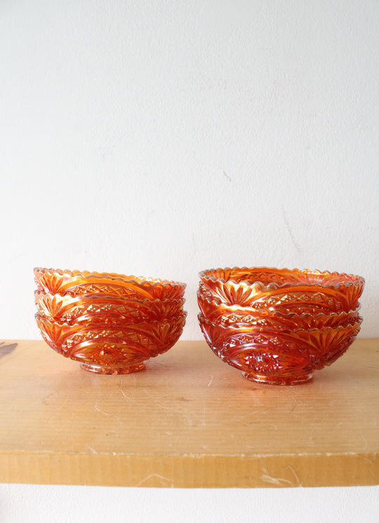 Vintage Imperial Glass Marigold Hobstar Small Bowls | Set Of 6