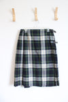 Vintage Mosbrook Green Blue & Yellow Plaid Wool Kilt | 16