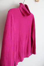 NEW Talbots Hot Pink Ribbed Turtleneck Sweater | L