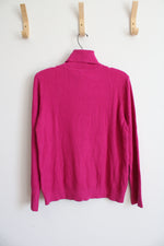 NEW Talbots Hot Pink Ribbed Turtleneck Sweater | L