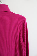 NEW Talbots Hot Pink Ribbed Turtleneck Sweater | L