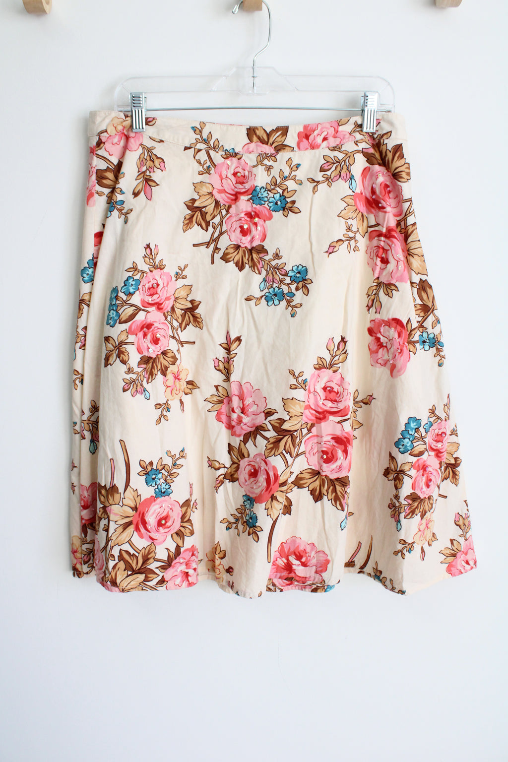 Sonoma Pink Floral Cotton Skirt | M