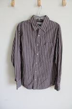 Urban Up Brown Striped Button Down Shirt | XL
