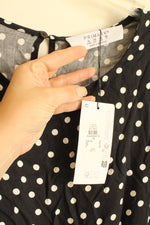 NEW Primark Black and White Polka Dot Ruffle Sleeve Dress | 18