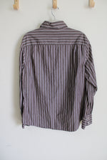 Urban Up Brown Striped Button Down Shirt | XL