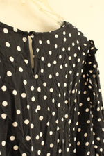 NEW Primark Black and White Polka Dot Ruffle Sleeve Dress | 18