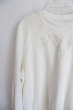 NEW Alfred Dunner Cream Fleece Pullover Sweatshirt | XL