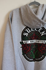 NEW Sullen Angel Art Collective Rose Print Logo Gray Hoodie | M