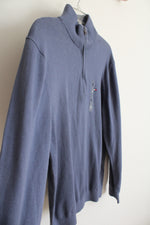 NEW Tommy Hilfiger Dusty Blue 1/4 Zip Sweatshirt | XL
