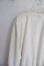 NEW Alfred Dunner Cream Fleece Pullover Sweatshirt | XL