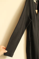 NEW Bowden Black Ribbed V-neck Pocket Dress | 16/18